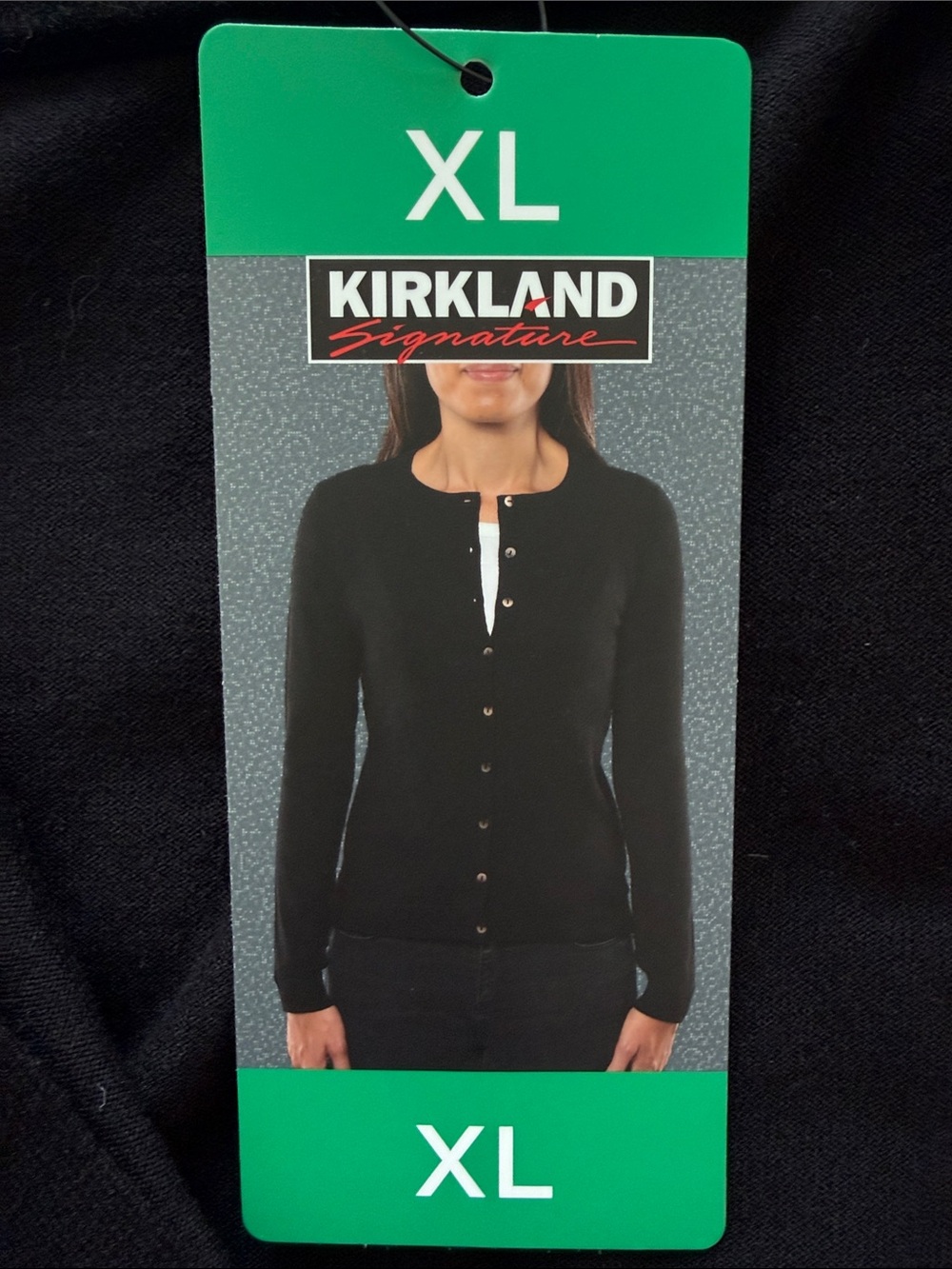 NWT Kirkland Signature Cardigan Sweater - size XL - Black
